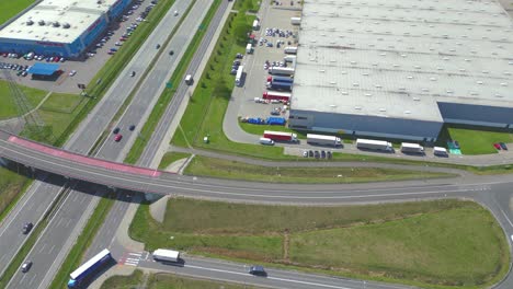 aerial view of goods warehouse