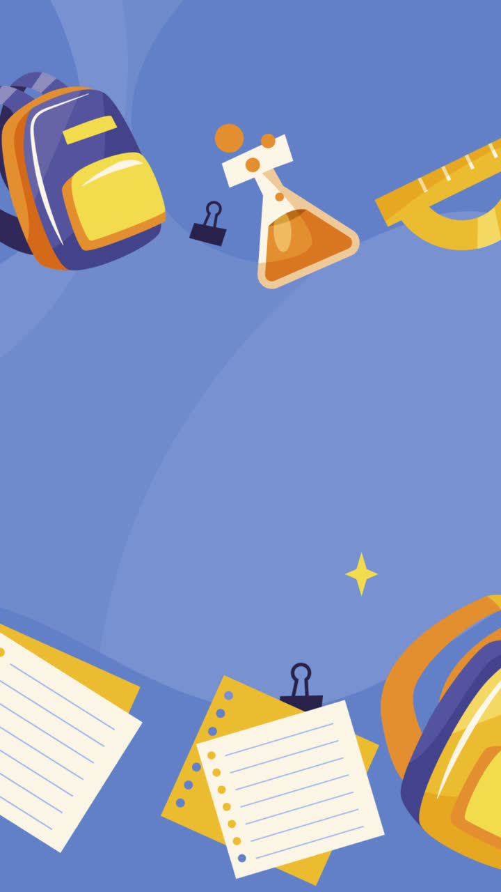 Motion Graphic of Flat background for back to school season