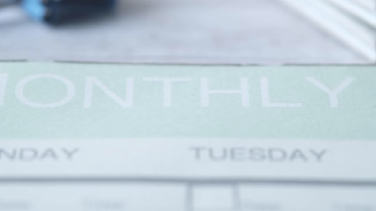 월간 계획자의 클로즈업