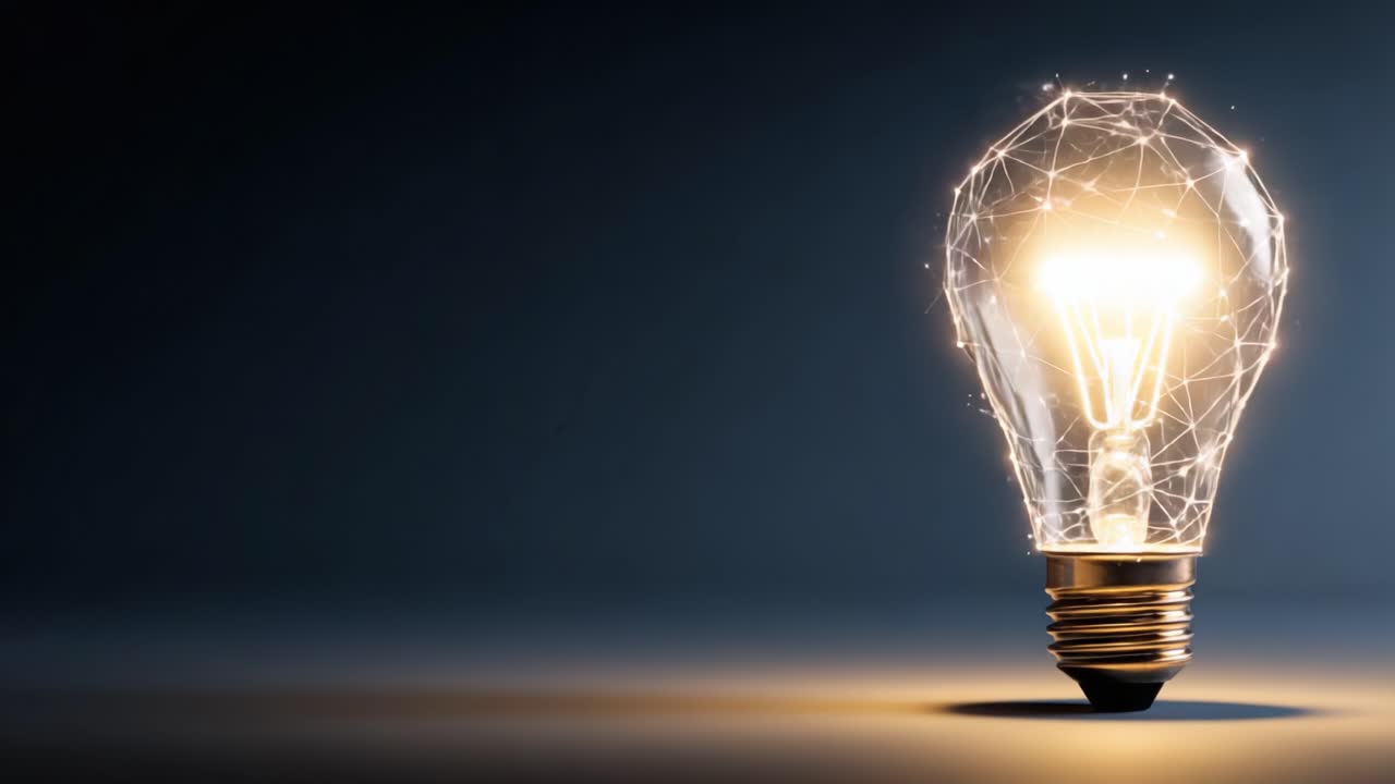 Illuminando l'innovazione: Uno sguardo affascinante sulla trasformazione di una lampadina da concetto futuristico a realtà radiosa attraverso una lente tecnologica.