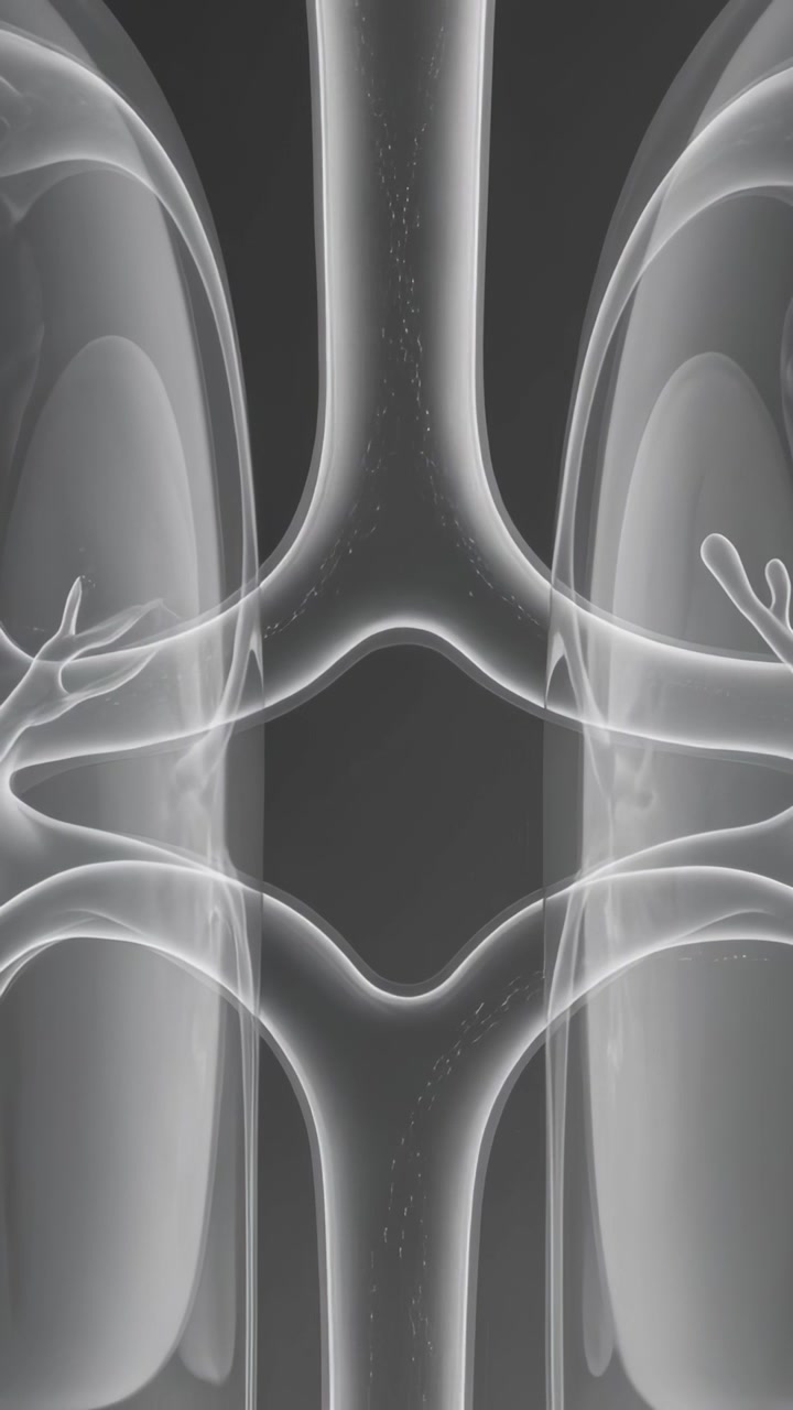 Vertical video: Advancing frames showing lungs' bronchi and central trachea for clinical diagnosis