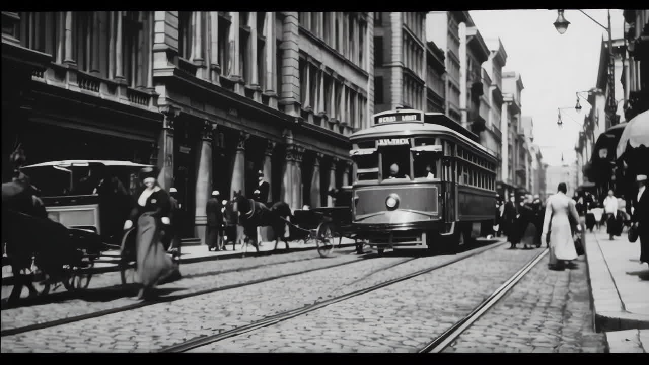 Early 20th Century City Street Scene