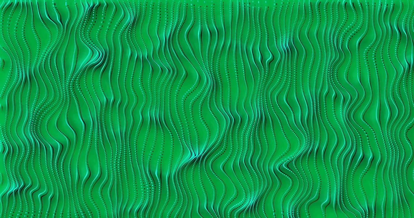 Animation of green wave pattern on transparent background