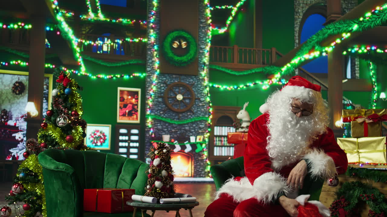 산타클로스가 크리스마스를 준비하고 있다