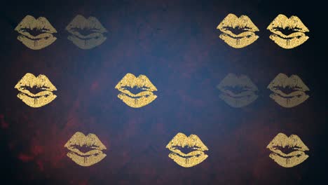 Animation-of-lips-repeated-on-black-background