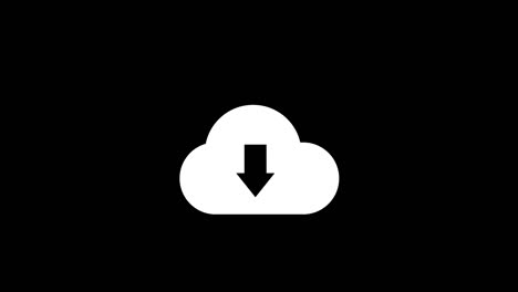 download cloud icon animated isolated on black background.