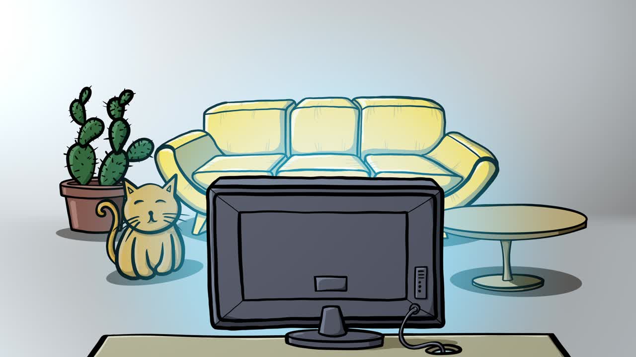 гостиная современного дома. телевизор на шкафу против дивана в доме или квартире.