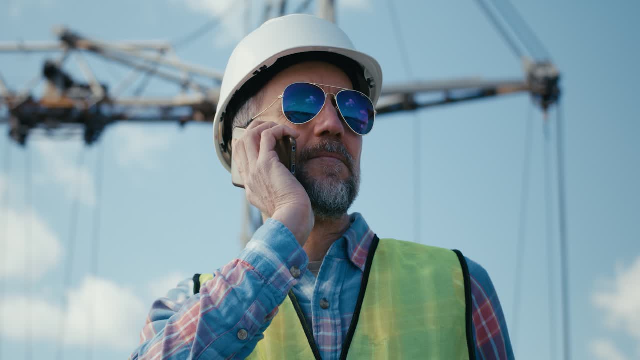 trabajador de la construcción en un sitio de construcción