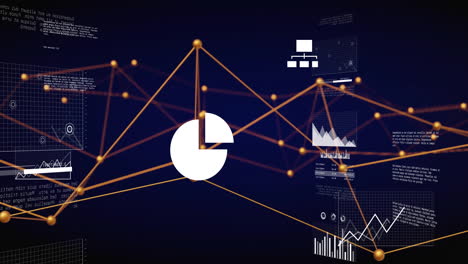 graphs and charts animation over data analysis and financial documents