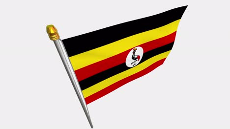 loop video of uganda flag  fluttering in the wind, slow motion video of 4k , with alpha channel