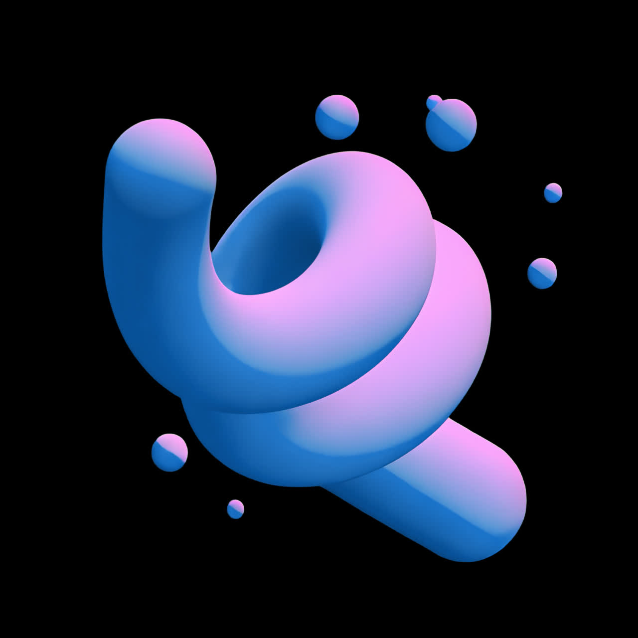 Abstract 3D geometric animation isolated asset, transparent 4K video, alpha channel, ProRes 4444
