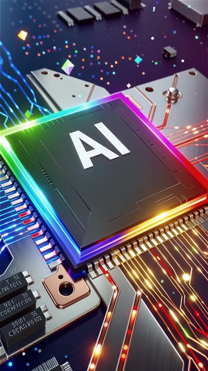 Futuristic AI Chip Motherboard Technology Background