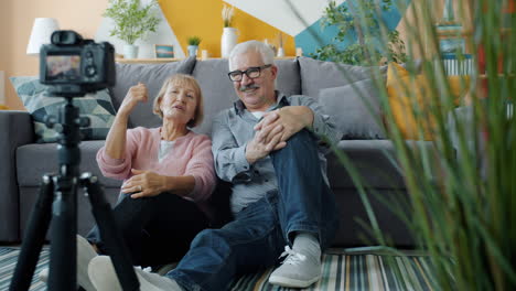 senior couple creates online video content