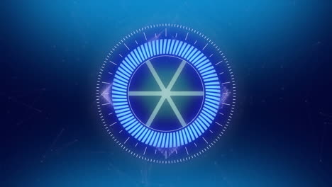 animación del escaneo del alcance sobre un fondo azul