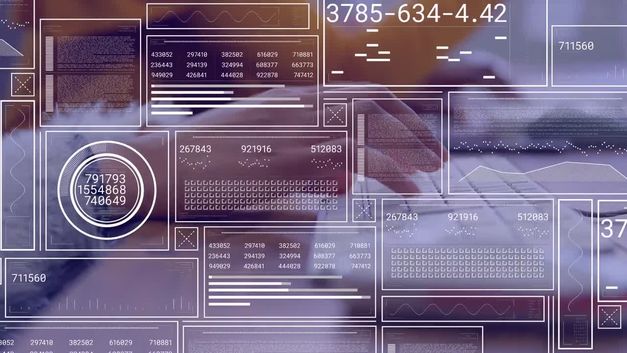 Animation of data processing over hands using computer
