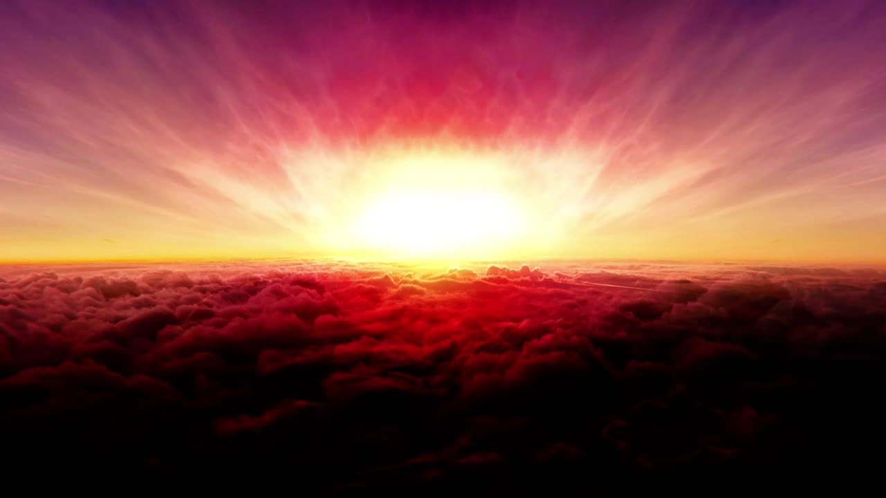 Red pink blue sky white clouds puffy white clouds cumulus cloud cloudscape timelapse summer sky time