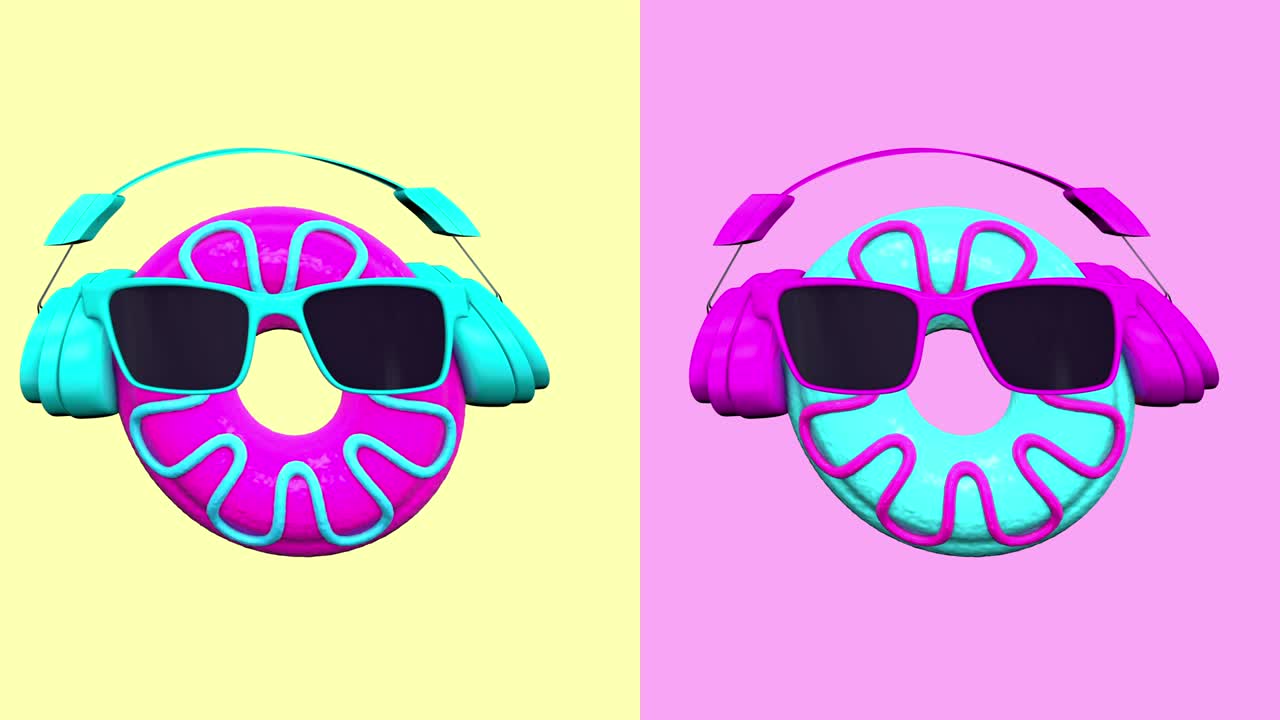 animación en 3d en bucle de la danza de las rosquillas de fantasía.