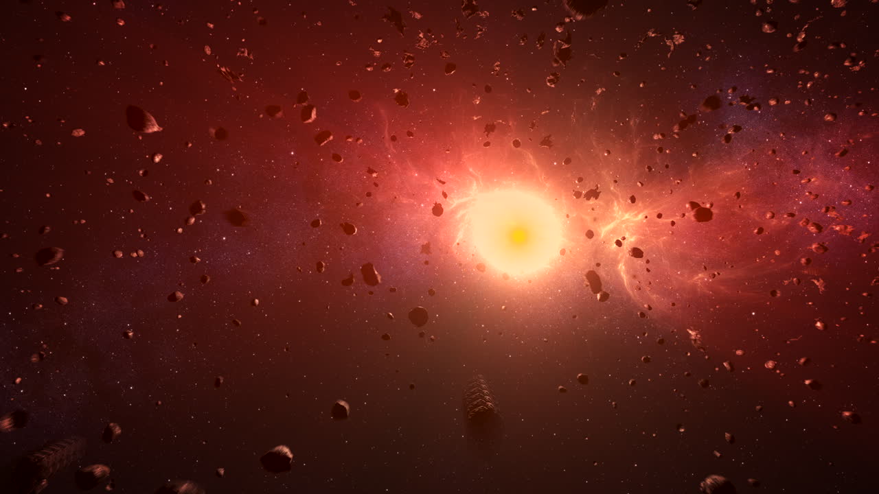 explosión cósmica en el espacio profundo