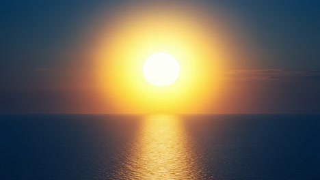 Breathtaking Sunrise Over Calm Waters: A Peaceful Scene of Nature&#039;s Beauty as the Vibrant Sun Rises Above the Horizon, Casting Warm Reflections on the Ocean&#039;s Surface