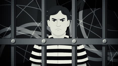 man in prison cell
