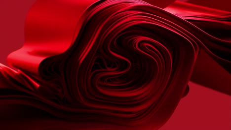 red rolled fabric abstract