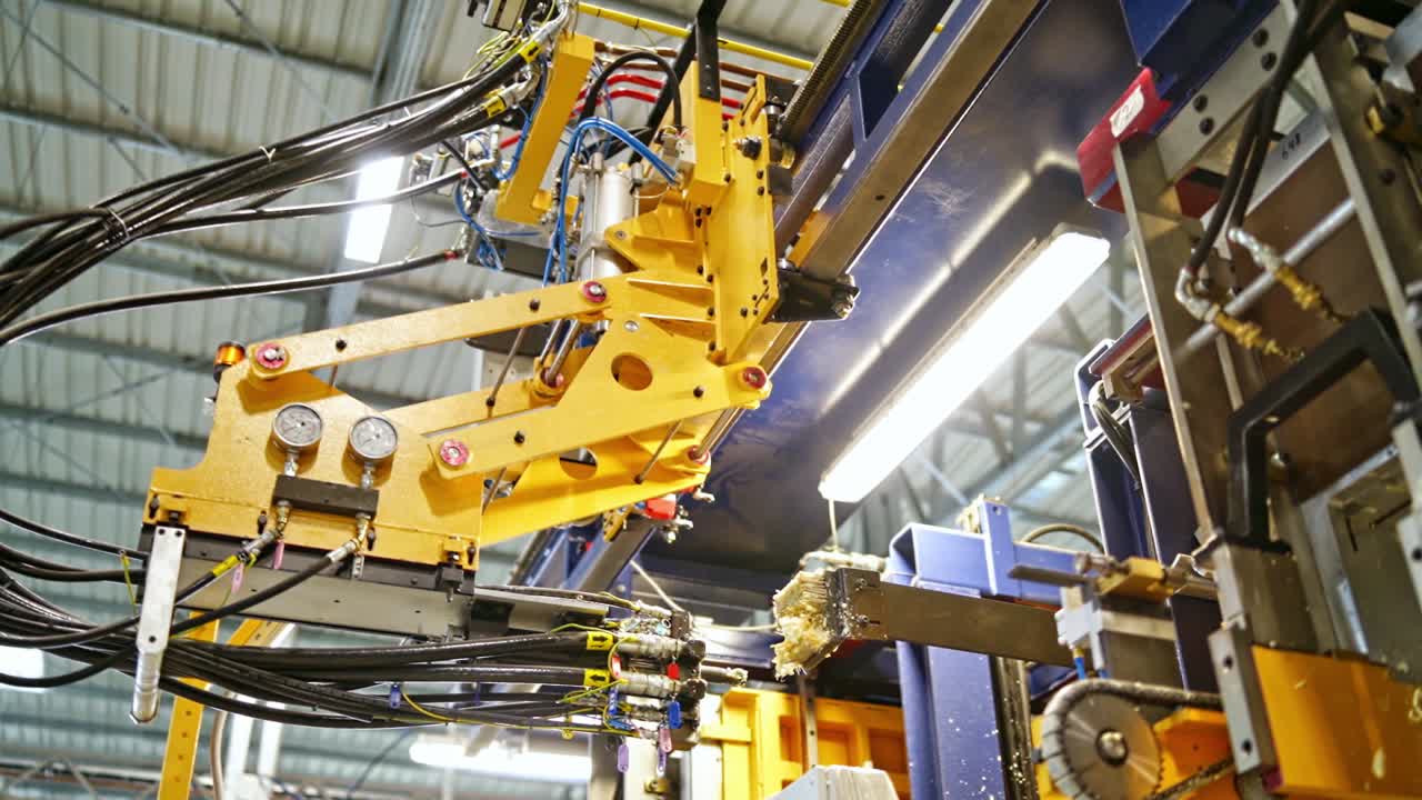 View Of Automatic Production. Conveyor belt line factory interior