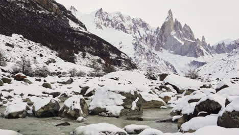 breathtaking view of the iconic cerro torre in patagonia. los glaciares national park.. el chalten