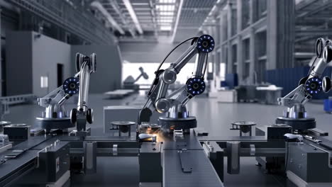 industrial robotics automation in a modern factory