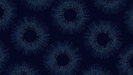 Circular-pattern-of-overlapping-blue-dots-on-black-background