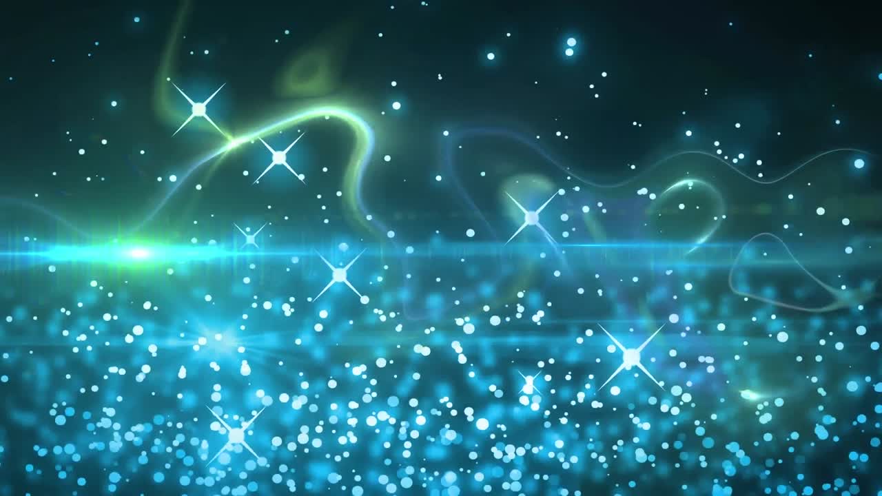 검은 바탕에 있는 빛의 반점과 흔적의 애니메이션