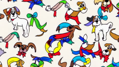 cartoon dogs with bows pattern