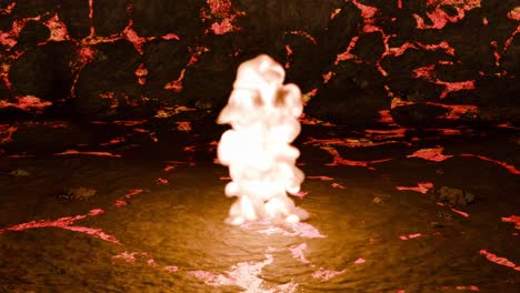 explosión de fuego de lava