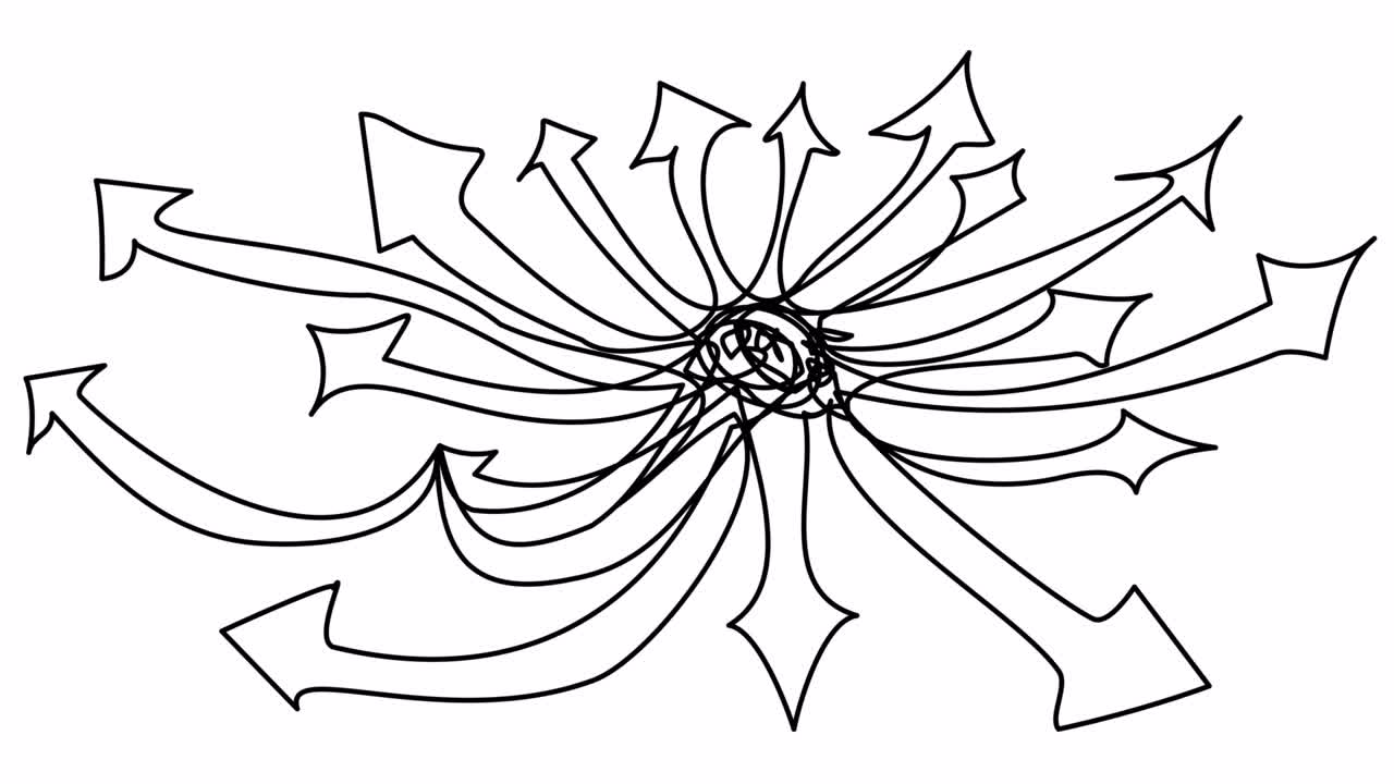 한 줄로 서로 다른 방향으로 스스로 는 화살표