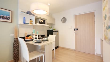 decorative dining area in the open plan accommodation- home- flat- apartment