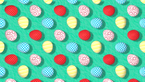 colorful background with easter eggs. festive backdrop for instagram greeting card, facebook, youtube channel. animation 3d render, loop 4k