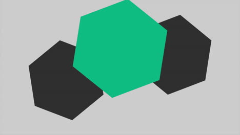 black and green hexagons pattern on white gradient