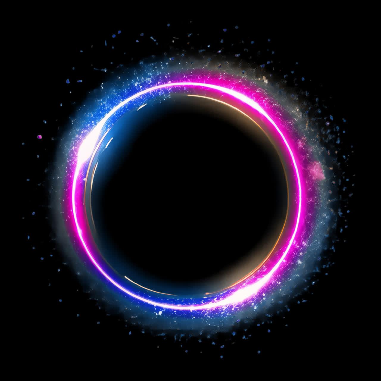 Vibrant glowing circular energy animation isolated asset, transparent 4K video, alpha channel