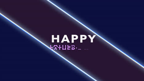 Animation-text-Fathers-day-on-fashion-and-club-background-with-glowing-blue-lines