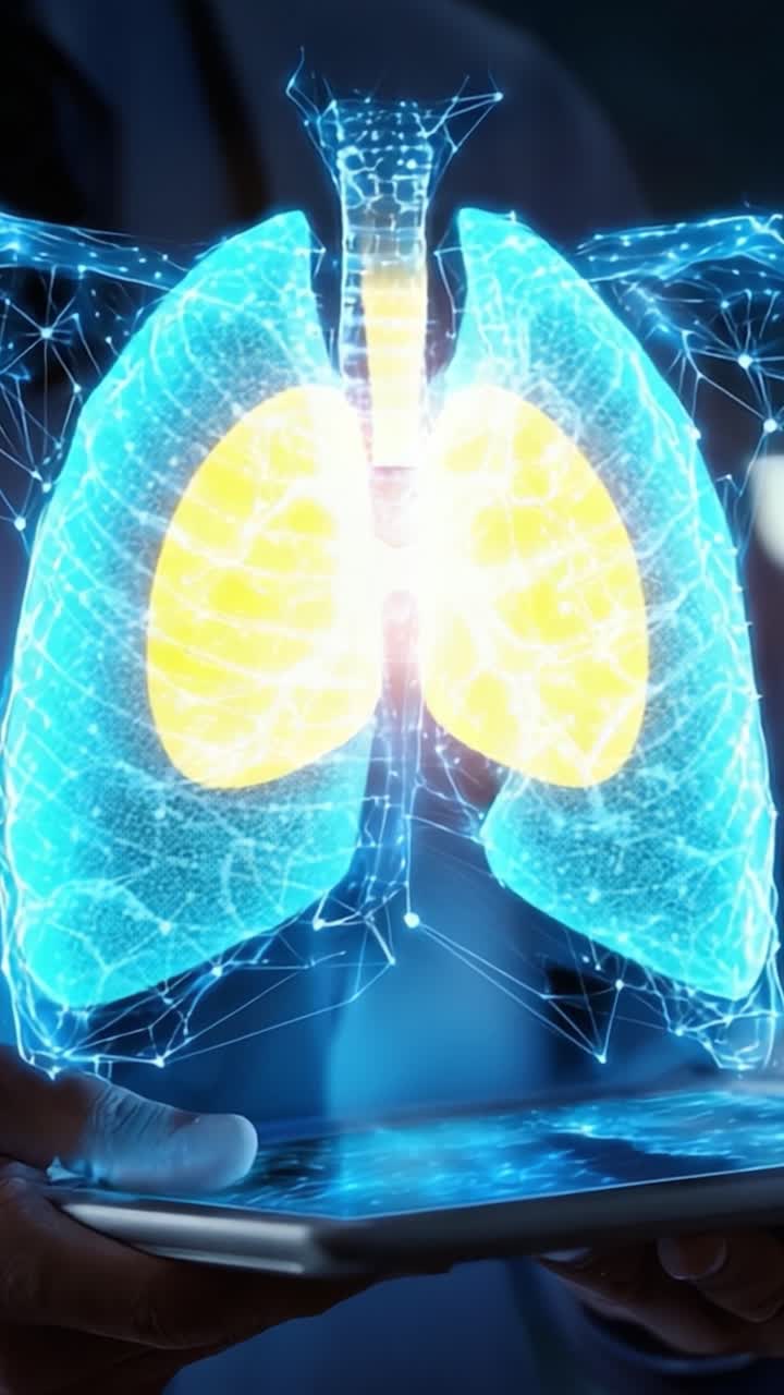 Advanced Visualization of Lung Anatomy: A Comprehensive Look at the Pulmonary System in Digital Format, Highlighting Key Structures and Functions