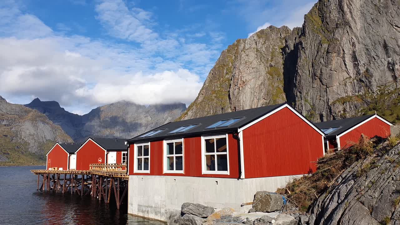Utsikt over Hamnøy-bukten på Lofoten i Norge.