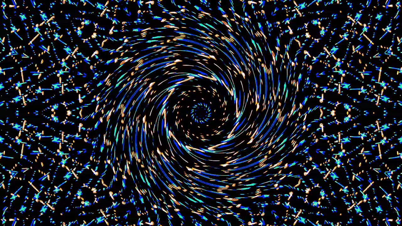 추상적인 칼레도스코프 빛나는 아름다운 은 파란 선 빛나는 빛의 움직임으로 부드러운 움직임