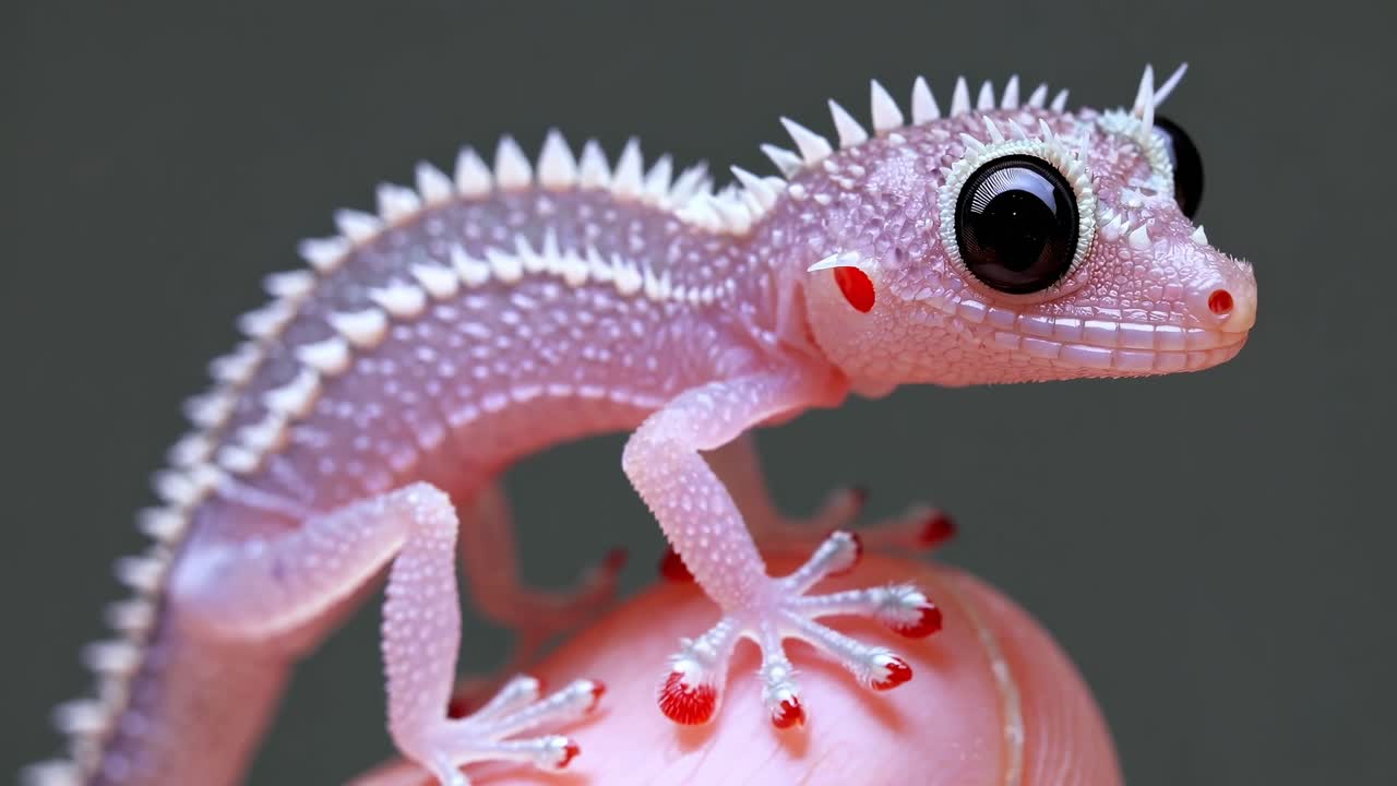 핑크색 게코의 클로즈업
