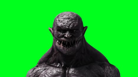 scary monster animation. phisical, motion, blur. realistic 4k animation. green screen