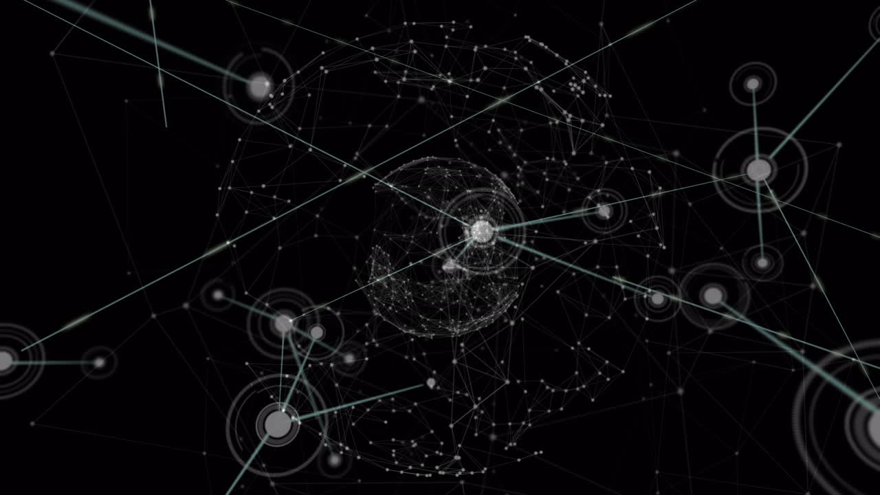 animación de la red de conexiones sobre fondo negro