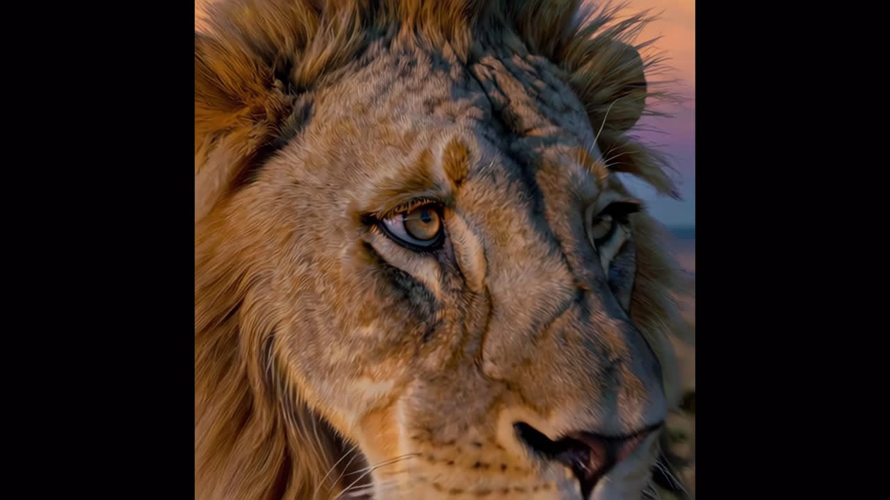 majestuoso león en la sabana africana al atardecer