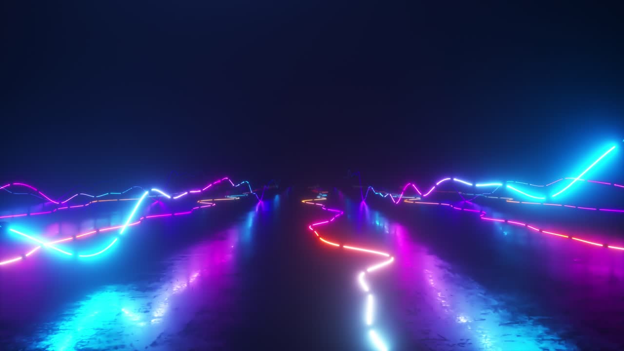 rutas de luz de neón abstractas