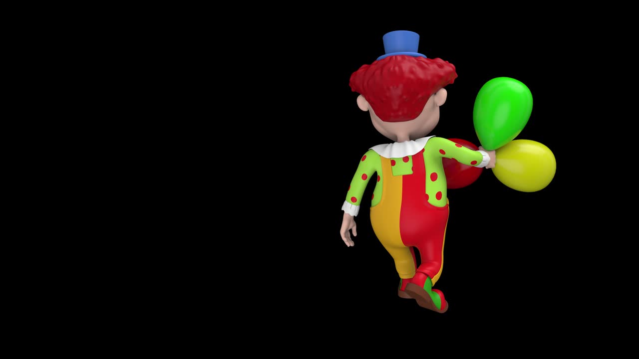 payaso con globos en bucle