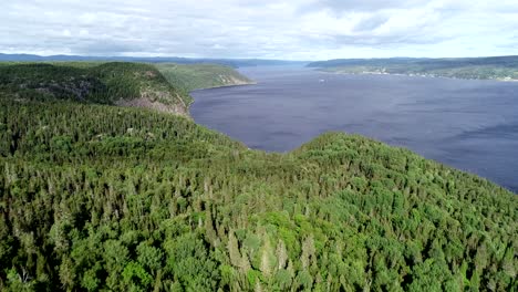 a wonderful fjord in quebec during a sunny day