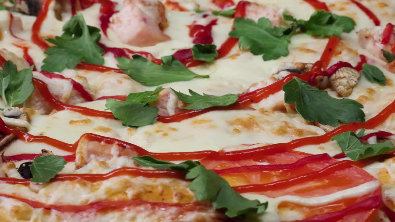 맛있는 피자의 클로즈업