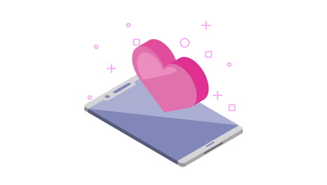 smartphone device with heart love